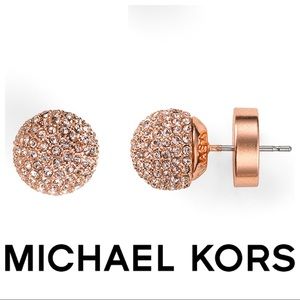 Michael Kors Pave Rose Gold Stud Earrings